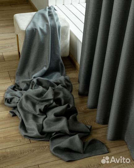 Шторы рогожка Орфей Серебро