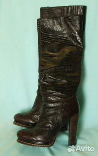 Сапоги женские коричневые осень демисезон 37р