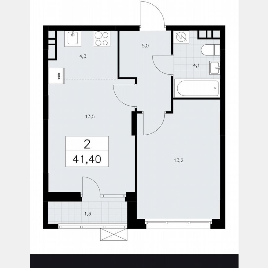 2-к. квартира, 41,4 м², 7/7 эт.