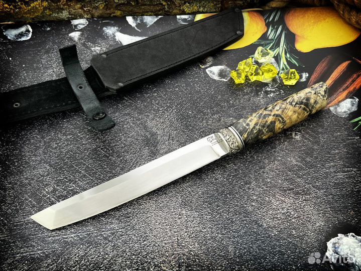 Японский нож большой кованая сталь Х12мф