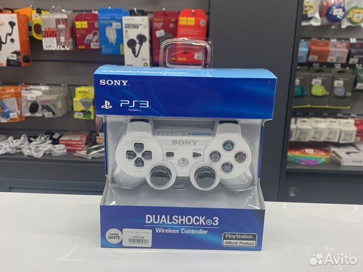 Джойстик PS3 white беспроводной 3