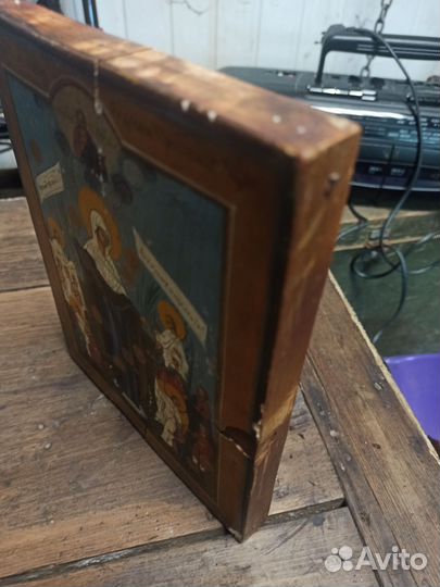 Старинная икона Всех скорбящих, живопись