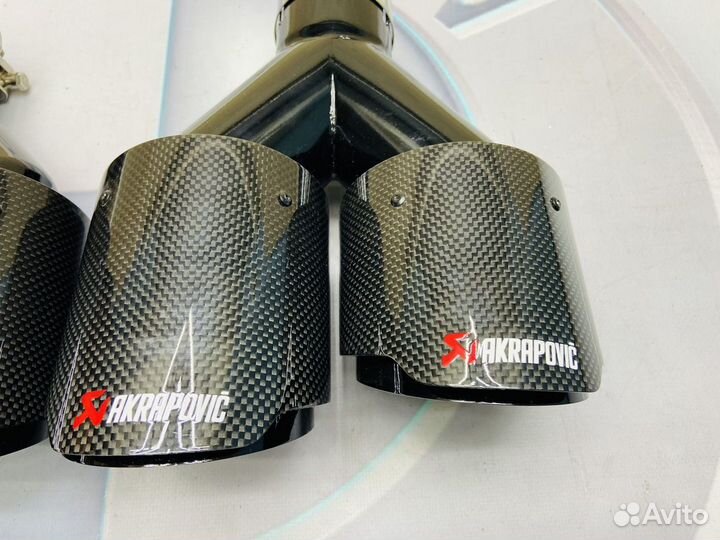 Насадки на глушитель Akrapovic 2х101 карбон