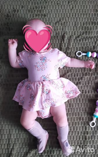 Платье Боди для девочки 68 74