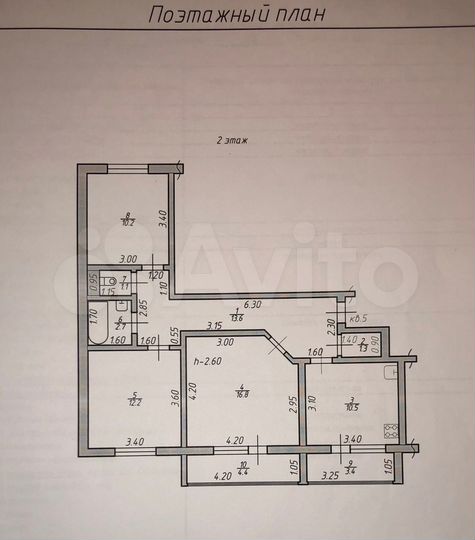 3-к. квартира, 68,7 м², 2/4 эт.