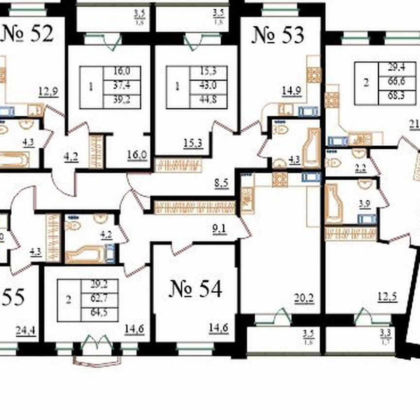 1-к. квартира, 39,3 м², 4/8 эт.