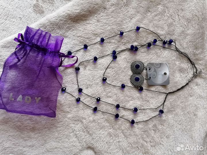 Набор бижутерии, колье и серьги