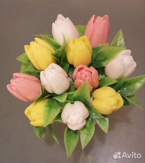 Букет тюльпанов из мыла ручной работы