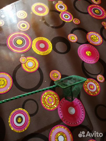 Аквариум круглый, камни для аквариума, сачок