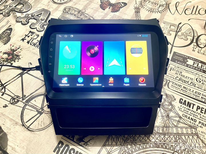 Андройд магнитола Хундай Санта Фе 3 дорестайлинг