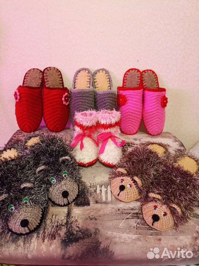 Вязаные тапочки