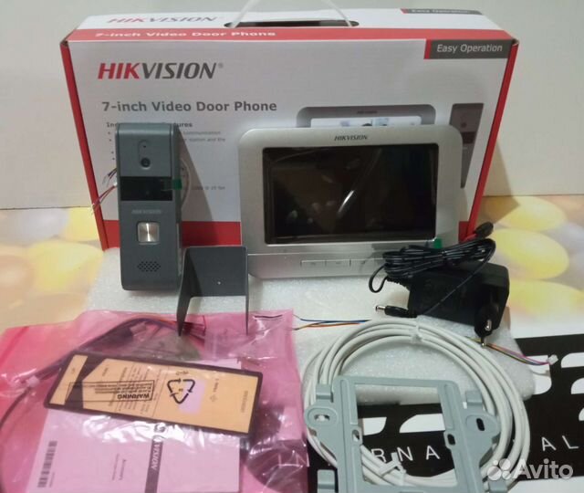 Цветной видеодомофон новый,Hikvision с выз панелью