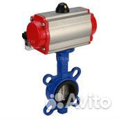 Затвор дисковый поворотный DN.ru GG25-316L-NBR Ду65 Ру16 с пневмоприводом DA-065 двойного действия и