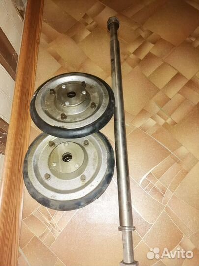 Силовые колёса с осью на 2х подшипниках