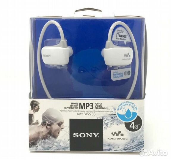 Беспроводные наушники mp3 плеер Sony для бассейна