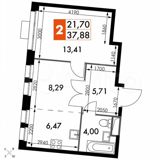 2-к. апартаменты, 37,9 м², 11/15 эт.