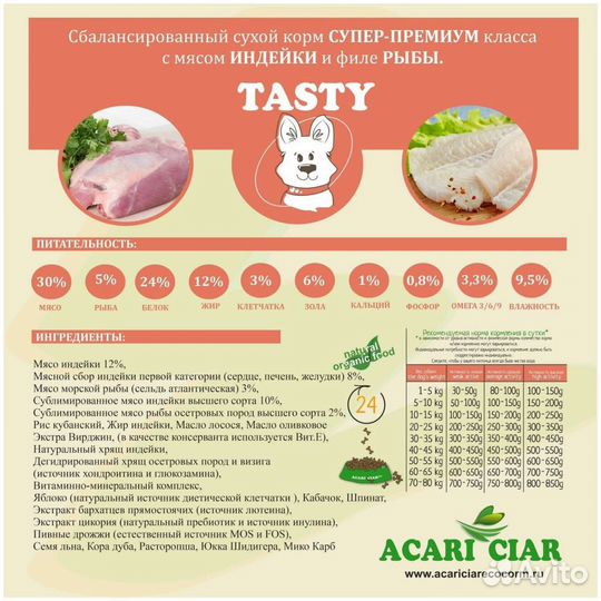 Сухой корм для собак Акари индейка