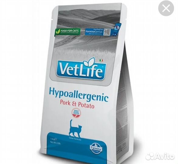 Корм для кошек farmina vet life hypoallergenic