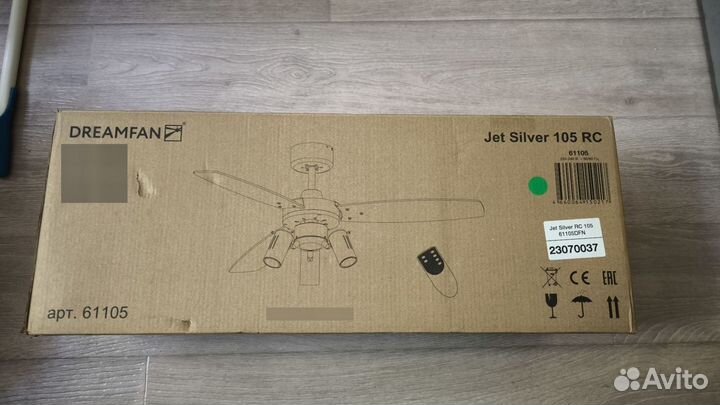 Люстра-вентилятор Jet White RC 105 (61105DFN)