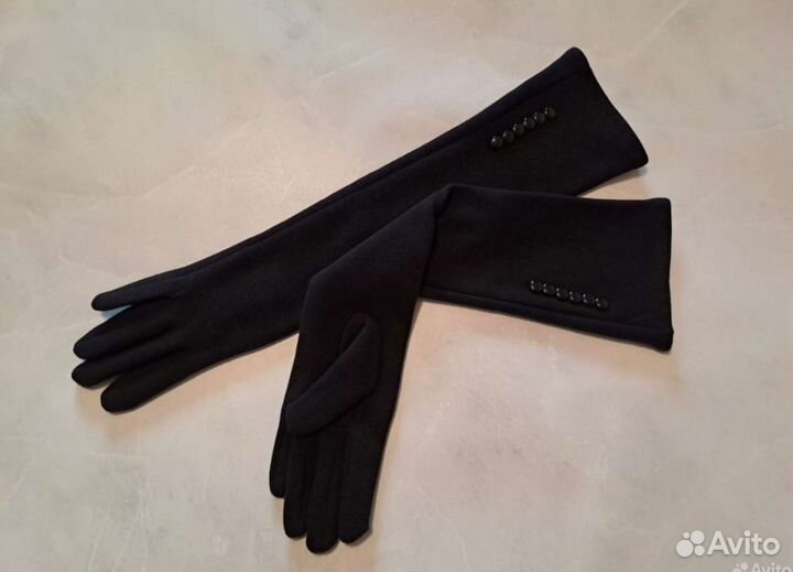 Перчатки зимние женские длинные