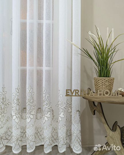 Тюль флоренция бронза готовый на окна пошив