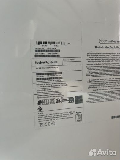 MacBook Pro 16 M1 16/1TB (Новый)