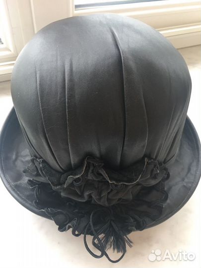 Шляпа кожаная