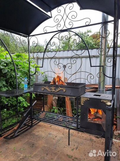 Мангал с печкой под казан
