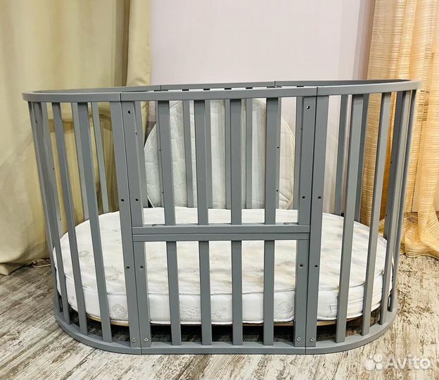 Детская кроватка aurora boom 7 в 1 + 2 шт. матраса