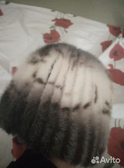 Шапка норковая женская вязаная