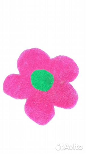 Ковёр тафтинтовый розовый в форме цветка