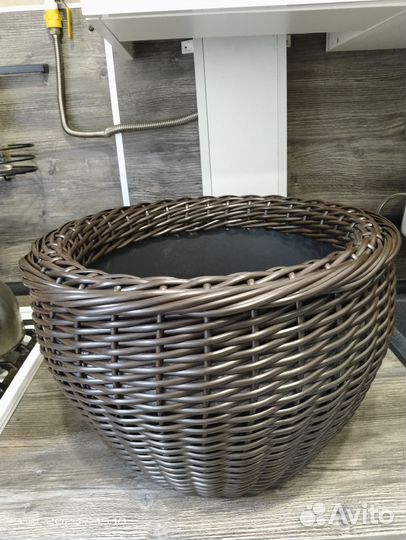 Кашпо-горшок из ротанга 20 литров. Для цветов