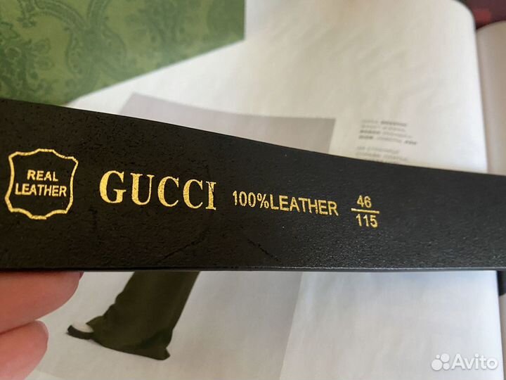 Чёрный, кожаный ремень Gucci