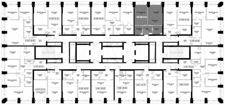 1-к. квартира, 43,6 м², 10/55 эт.