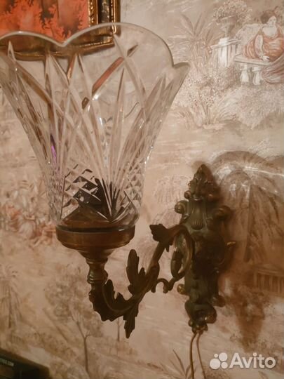 Настенный светильник бра бронза. Антиквариат