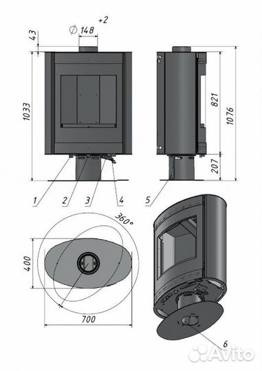 Печь камин Rotor