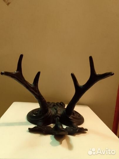 Рога оленя СССР чугун вешалка