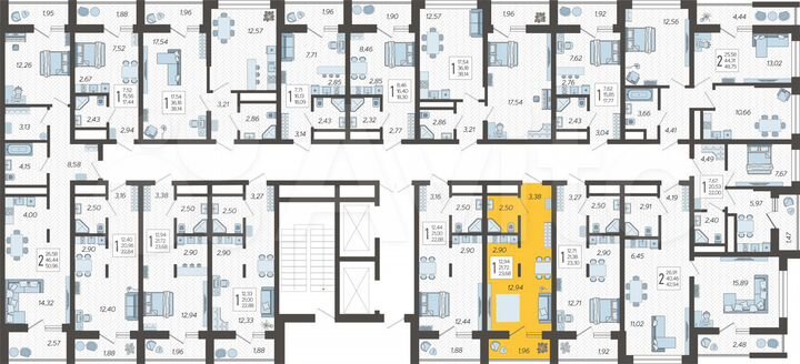 Квартира-студия, 23,7 м², 4/19 эт.