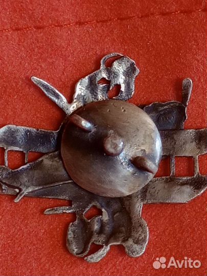 Знак самолёт, серебро 84 проба