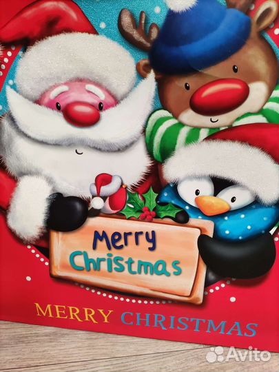 Огромный новогодний подарочный пакет. Ширина 72 см