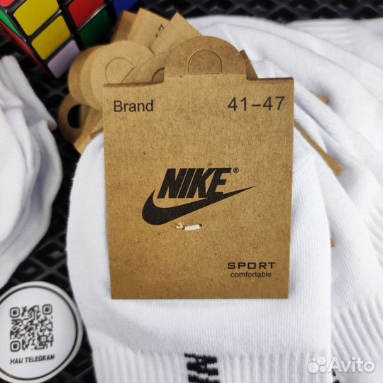 Носки короткие белые Nike 10 шт