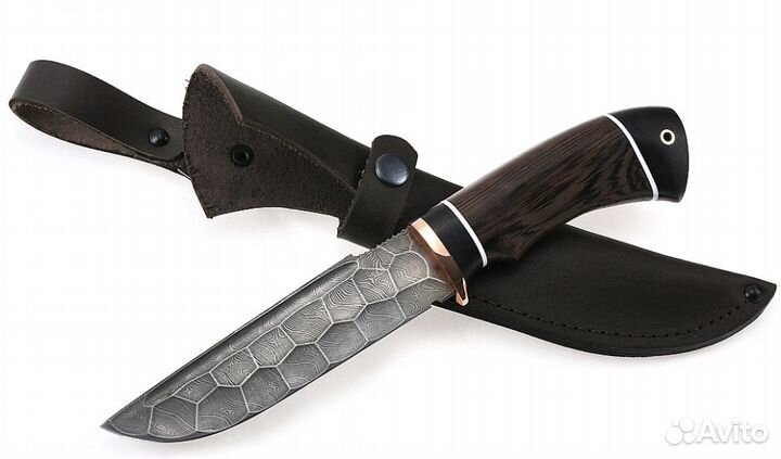 Нож Алтай сталь дамаск полный камень венге черный