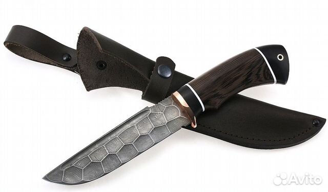 Нож Алтай сталь дамаск полный камень венге черный