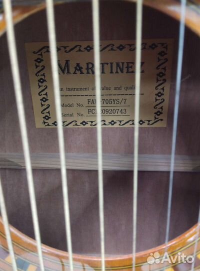 Акустическая гитара martinez 705ys/17