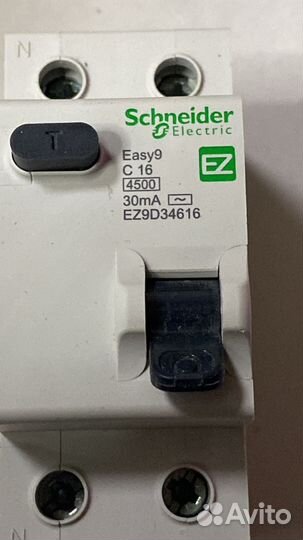 Дифавтомат 1P+N C16А 30мА тип ас однофазный электронный 4,5кА Easy9 Schneider Electric (дифференциал