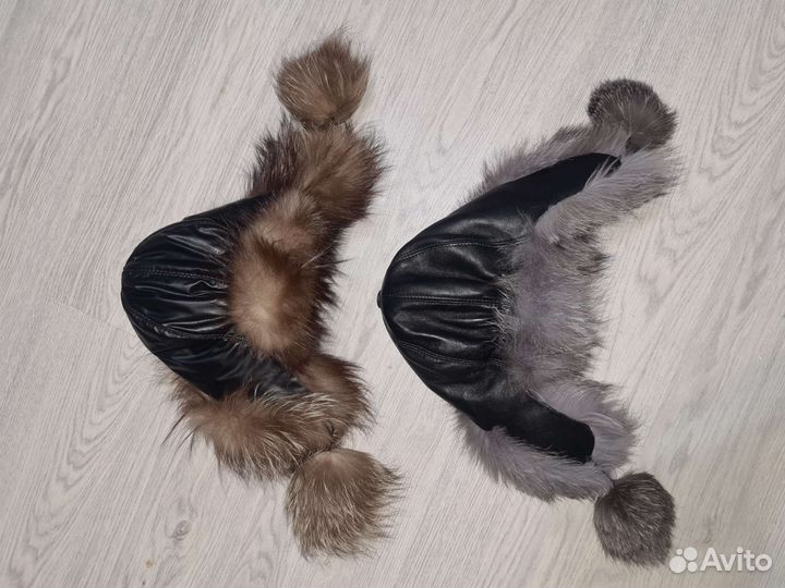 Шапка ушанка зимняя женская чернобурка