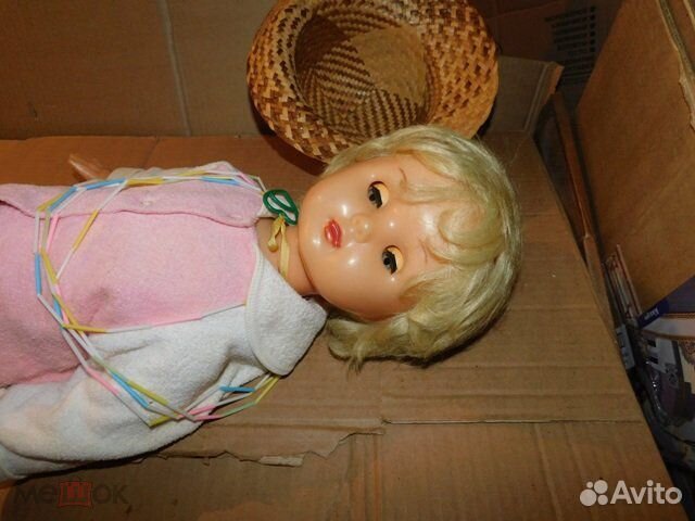 Старинная, детская красивая кукла 70ст 70 см