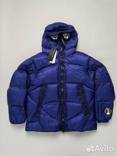 Пуховик cp company palace dd shell синий на пуху
