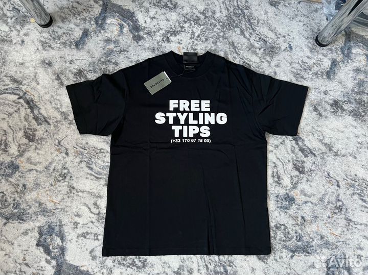 Balenciaga 23ss free styling tips t-shirt in black