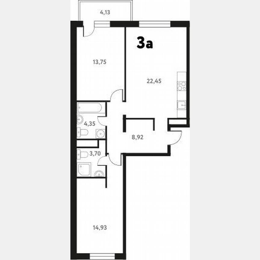 2-к. квартира, 67,4 м², 12/17 эт.